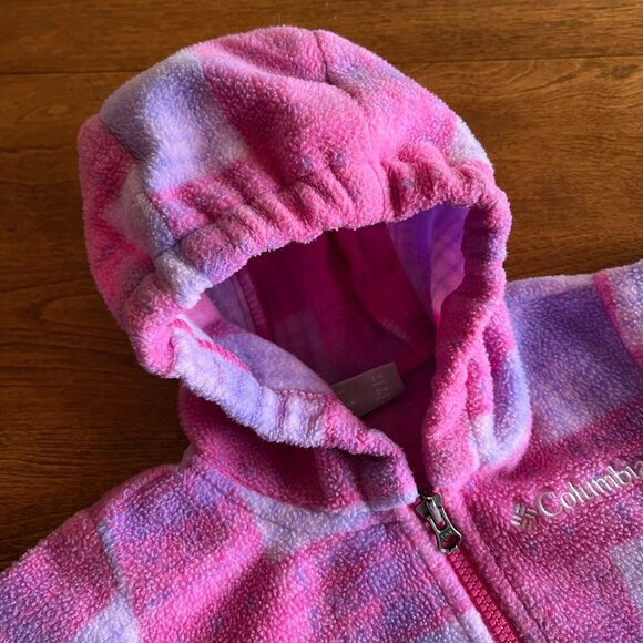 Columbia pink plaid fleece bunting 3-6m - Picture 8 of 11